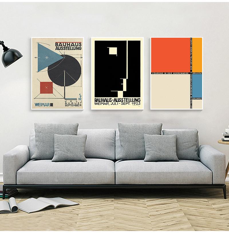 Bauhaus Abstrakte Kunstdrucke Modernes Minimalistisches Poster Führend In Der Herrenmode Kunst Leinwandbild Bild Heimwandkunst Dekor Ohne Rahmen