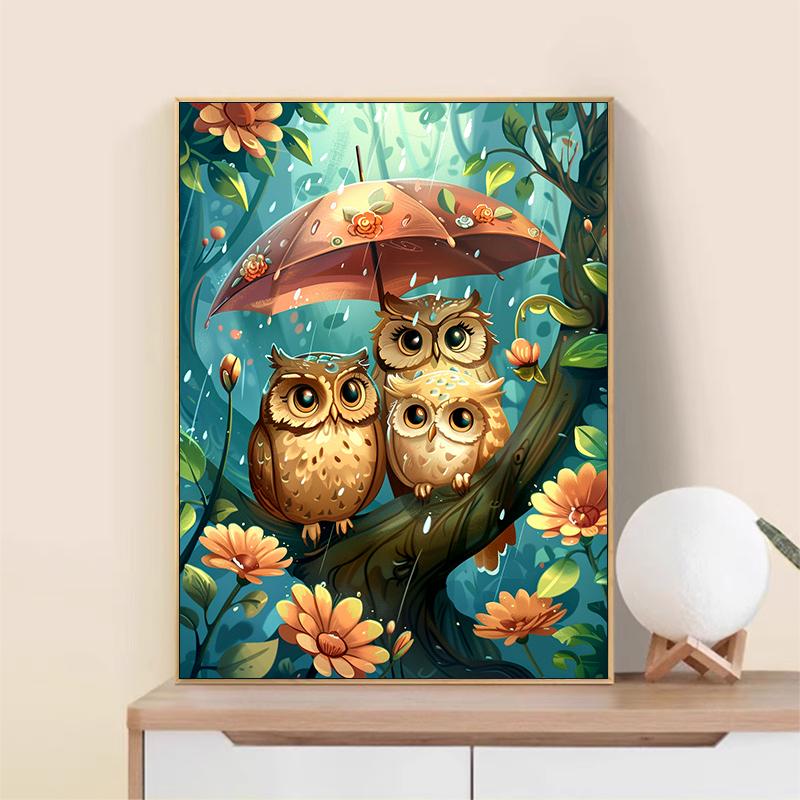 5d DIY Diamond Painting Cross Stitch Animal Owl Diamond Embroidery Mosaic Full Round Drill Home Decor