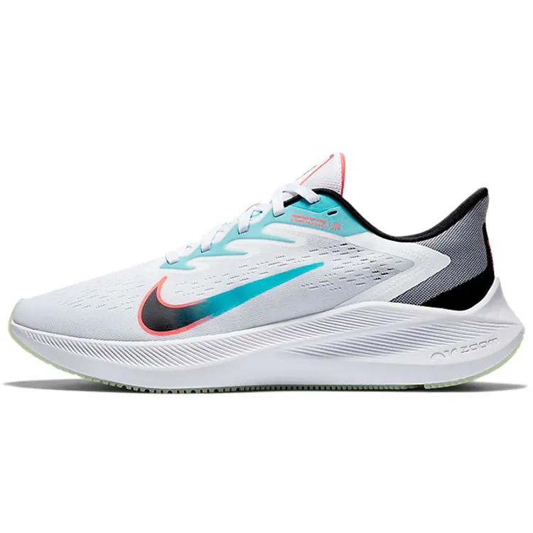 Nike Air Zoom Winflo 7 'Flash Crimson Aqua' (Unisex) Summit White / Flash Crimson / Oracle Aqua / Black Running Shoes CJ0291 100