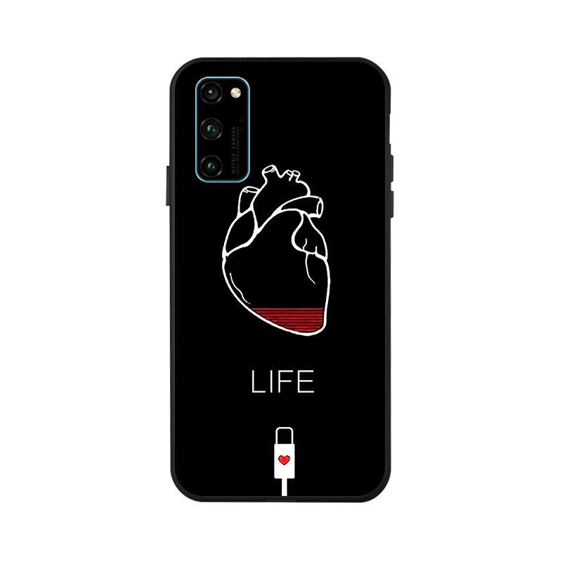 Cover In Silicone Morbido Per Huawei P30 Lite, Nera Con Disegno, Protezione Antiurto Con Bordino Rialzato Per Fotocamera