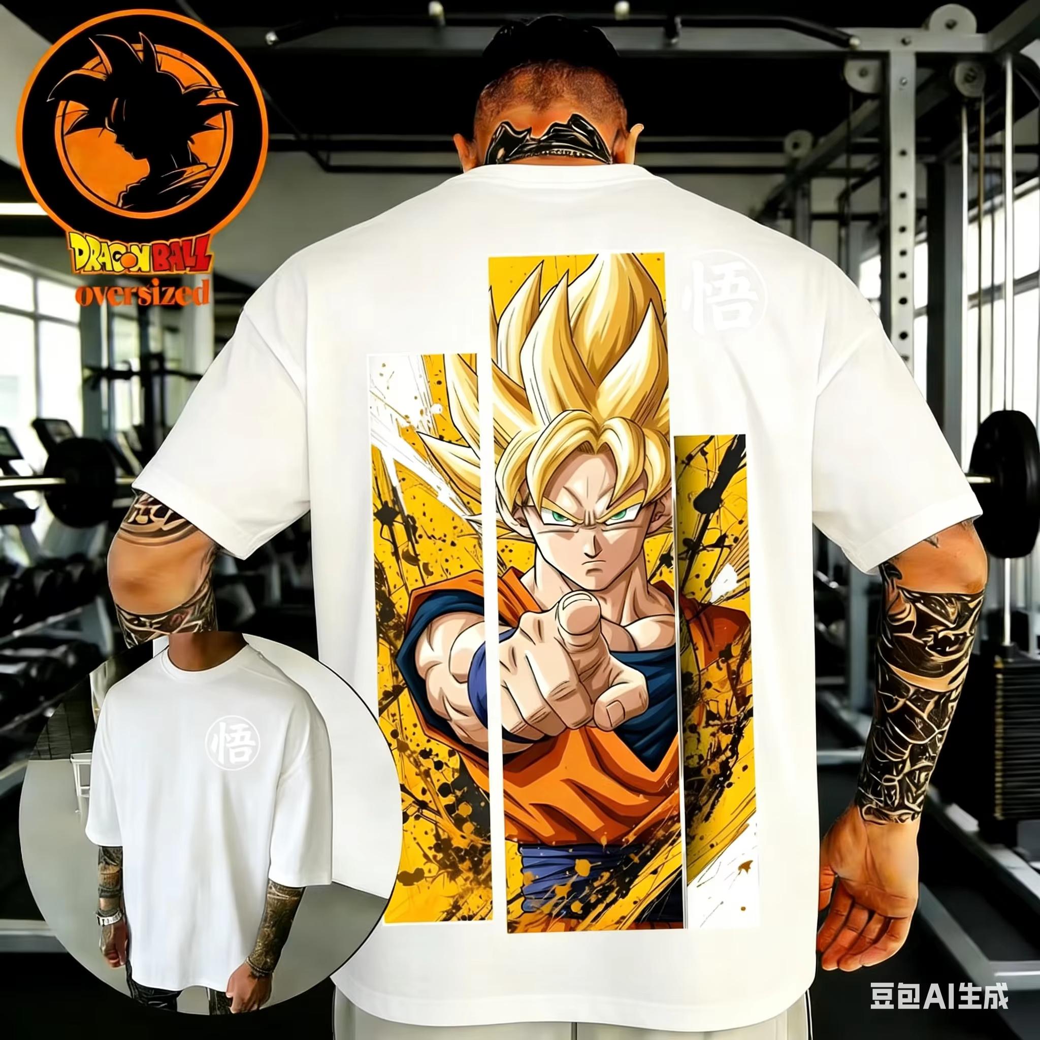 Dragon Ball Trendy Hot Items Anime Cotton Tshirt Summer New Super Saiyan Printed Men and Women Harajuku Versatile Casual Top S