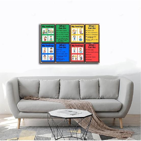 MYLU Emotional Management Zones Of Regulation Educational Poster 6 Canvas Poster Bedroom Decor Sports Landscape Office Room Decor Gift Unframe-style