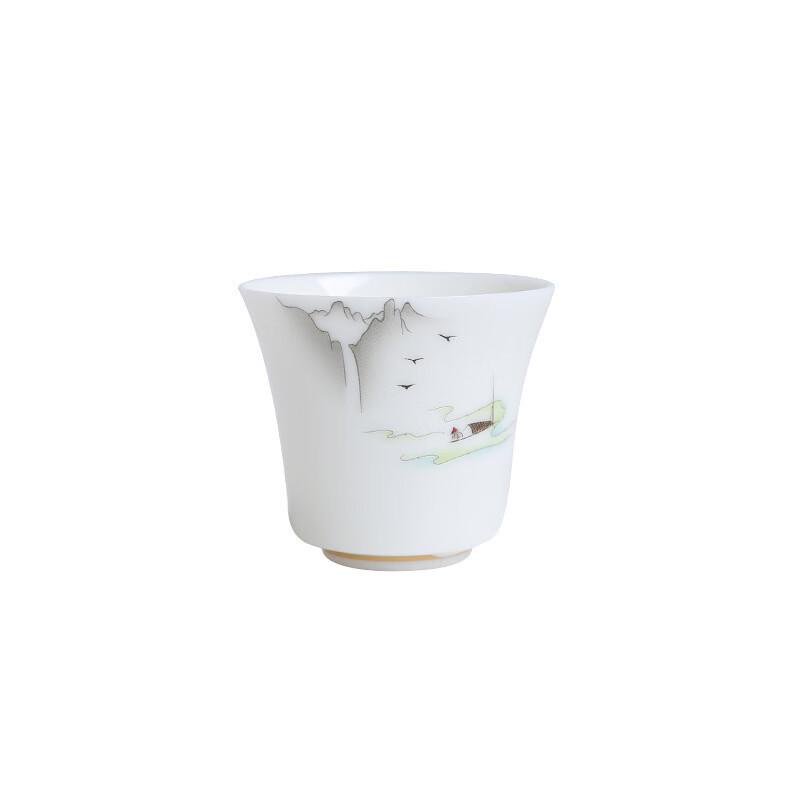 Chaxun Hand-Painted Dehua White Porcelain Master Tea Cup