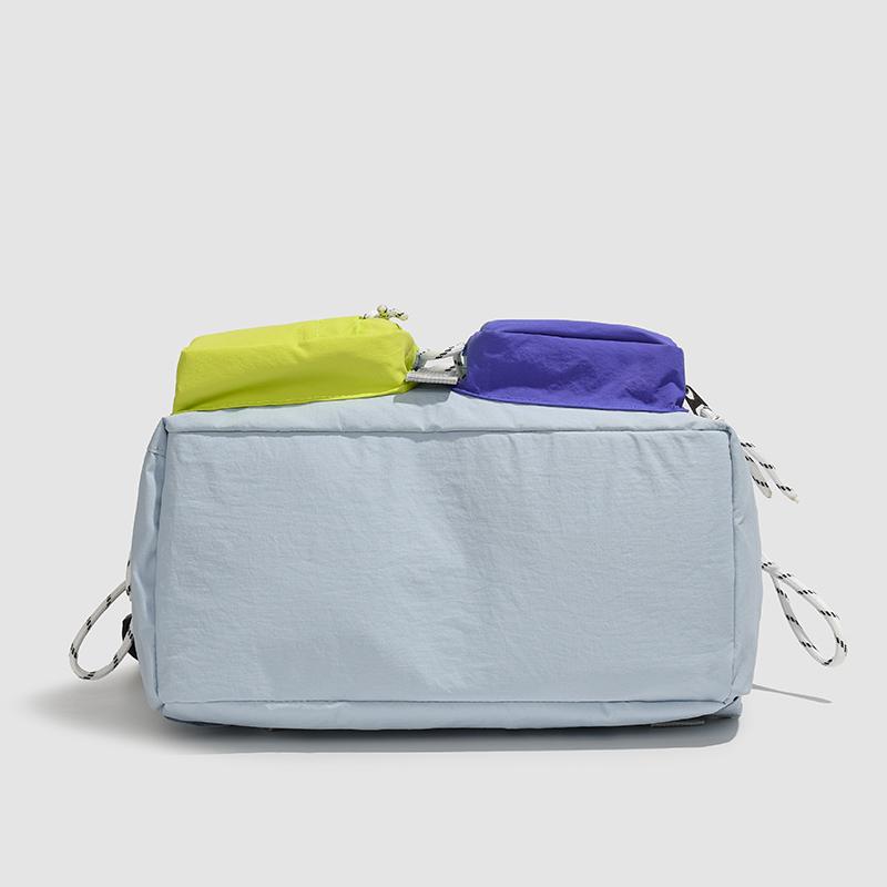 Fashion Woman Backpack 2025 Summer Waterproof Nylon Soft Handle Solid Multi-Pocket Travel Zipper Feminina Splicing Color School Bags Laptop Backpack