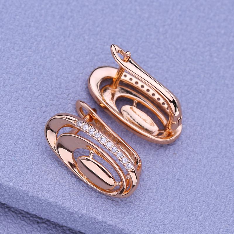 MINTHA Clip Earrings Trendy Fashion Jewelry Cubic Zirconia Stud Earrings For Women Rose Gold Color Earrings