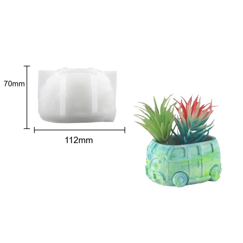 

DIY Bus Flower Pot Resin Silicone Mold, Car Storage Box Concrete Cement Gypsum Multi-purpose Silicone Mold
