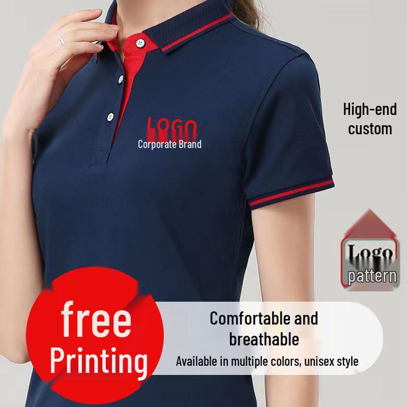 Custom Logo Short-Sleeve Polo Shirt: Summer Workwear Team T-Shirt with Embroidery Options