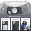 For iPhone 15 Case with Lens Kickstand Matte Back Cover Compatible with MagSafe