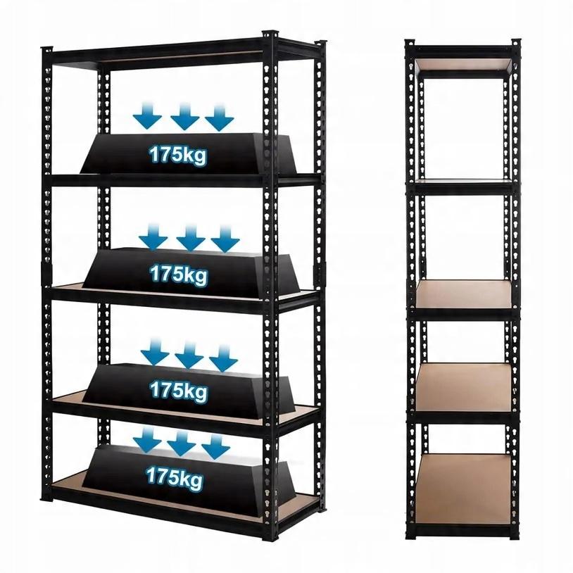 Regał Magazynowy Garażowy Czarny 5 Półek 875Kg 180X90X30 Szybki Montaż