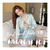 [YunXiozy Star] Pajama Specialty Store Women's 3/4 Sleeve Satin Sleepshirt with Shorts Button Down Nightgown Silk Nightshirt Pajamas Top Boyfriend
