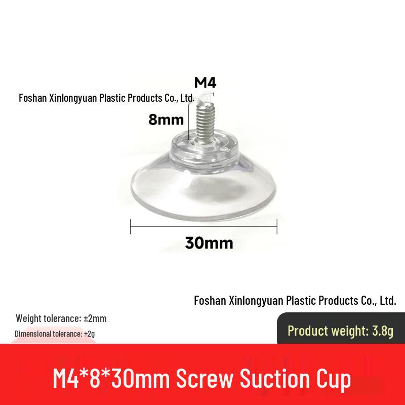 M4-M8 Transparente PVC-Saugnapf mit Gewindestange