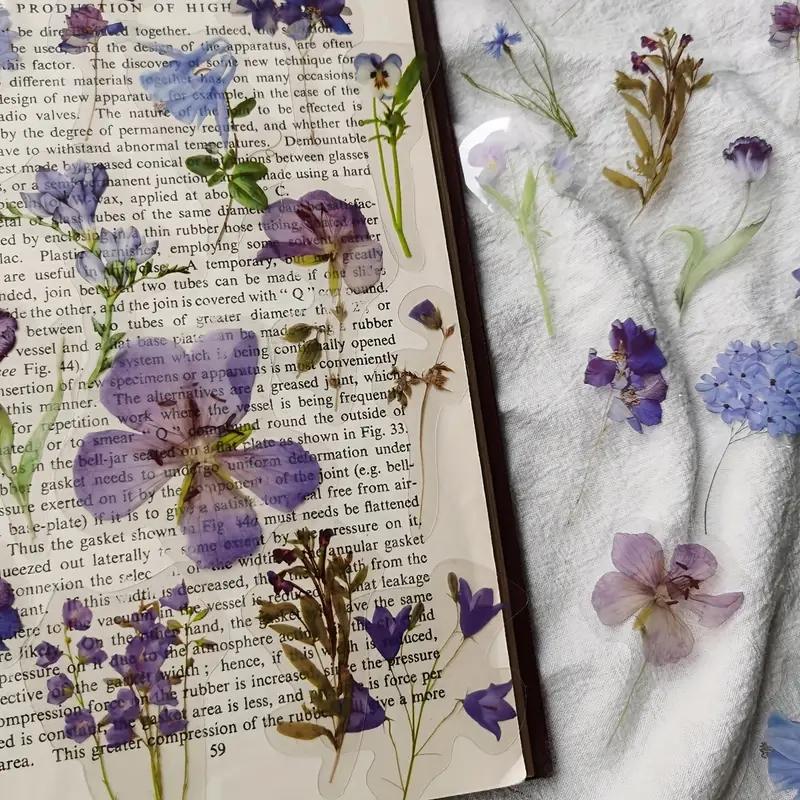 40pcs Plant Flower Leaf Decorative Sticker PET Hand Account Material Sticker Pack for Scrapbook Label Diary Stationery Album Tel