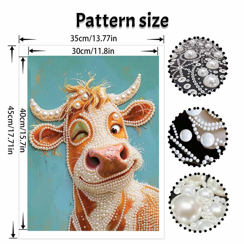 Pearl painting kit DIY cute cow portrait home decoration painting