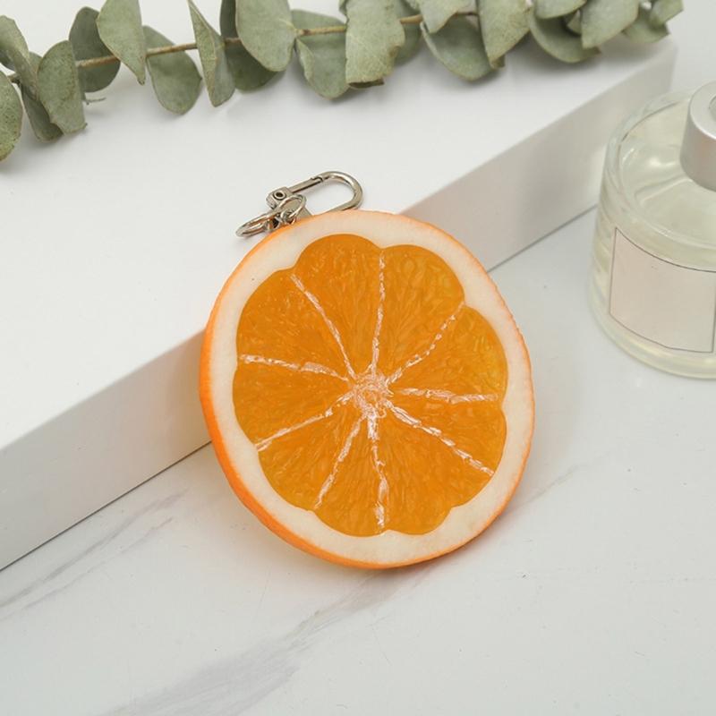 Simulation Fruit Keyring Lemon Shaped Key Chain Bag Charm Handmade Jewelry Gift