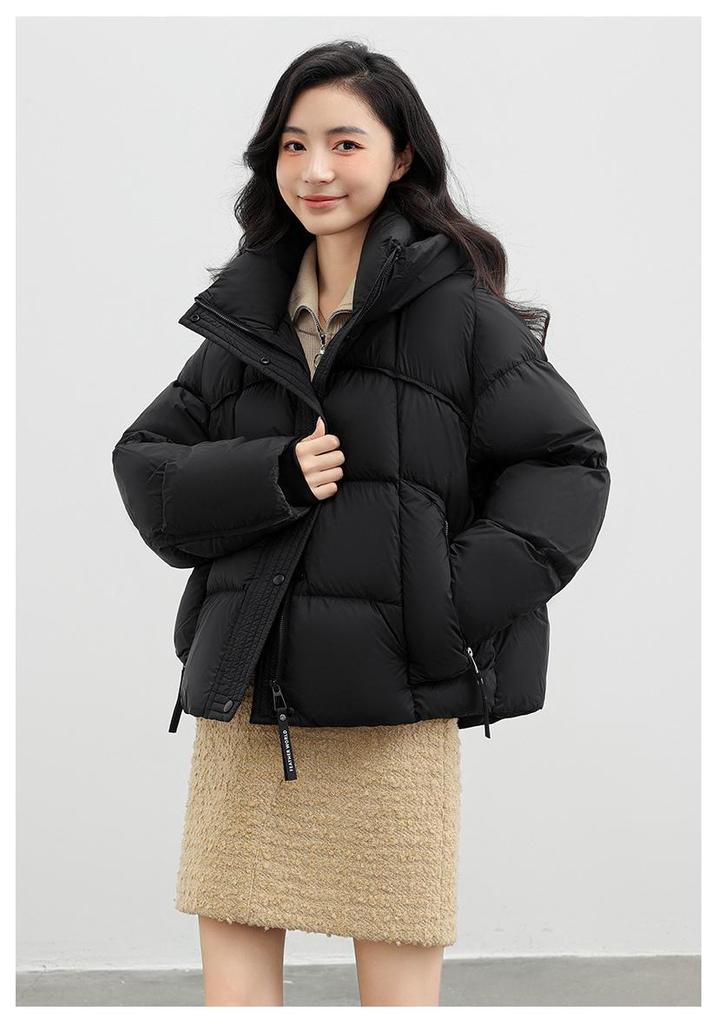 3D Pocket Winter Down Jacket: New Korean-Style, White Duck Down, for Petite Figures - Versatile Cold-Protection Wear