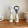 Cute smiling face beer bottle opener ceramic handle can stand up bottle opener creative stainless steel cap opener