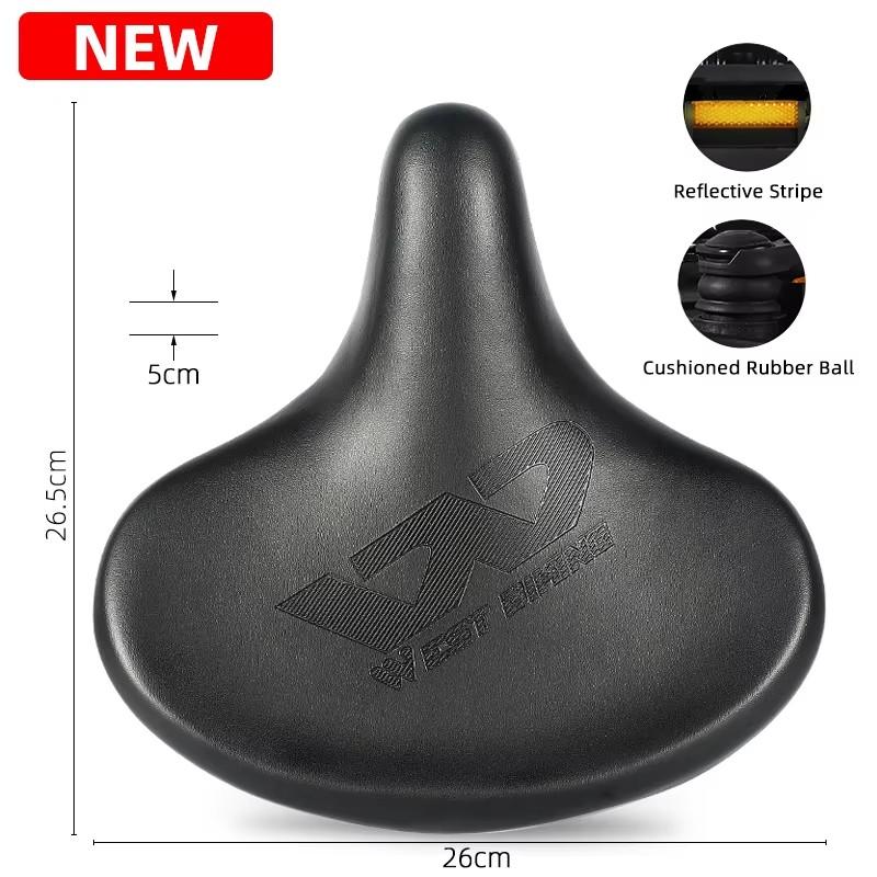 

WEST BIKING Ergonomic Bicycle Saddle Long Distance Cycling Widen Thicken Cushion MTB Touring Bike Saddle Comfortable E-Bike Seat Basic Black