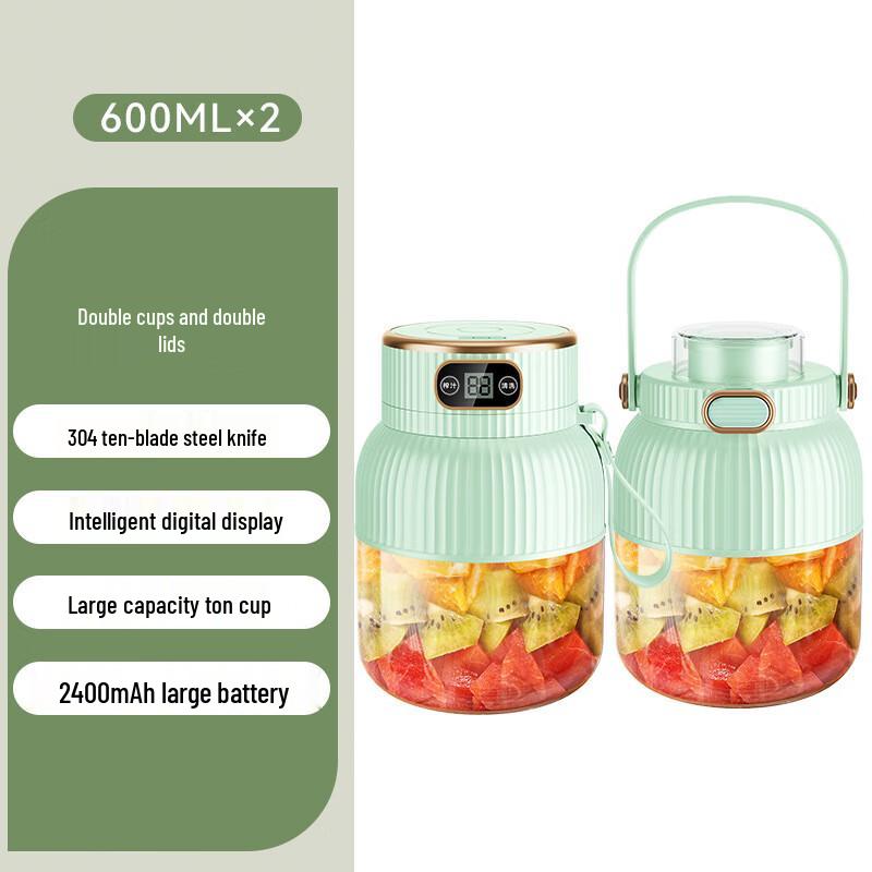 Портативный блендер-бутылка ZISIZ с двумя чашами