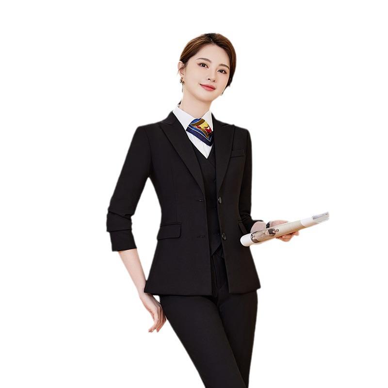 Dámský formální oblek slim fit pro rok 2024: Podzimní/Zimní Manažerské Pracovní Oblečení