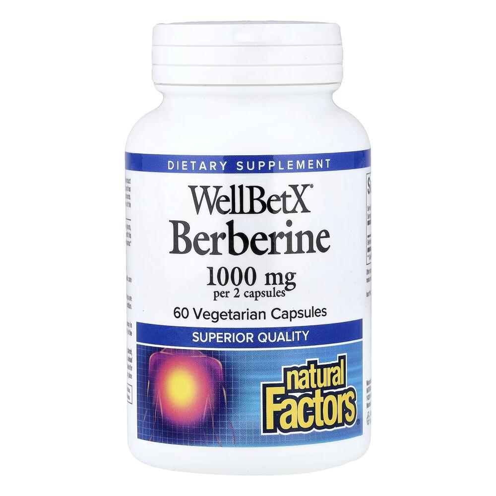 

Natural Factors WellBetX Berberine Veggie Capsules, 60 Count (500mg per capsule) 60 pcs - 1 ea