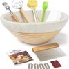 Natural Rattan Bread Proofing Baskets Set - Round & Oval Fermentation Tools