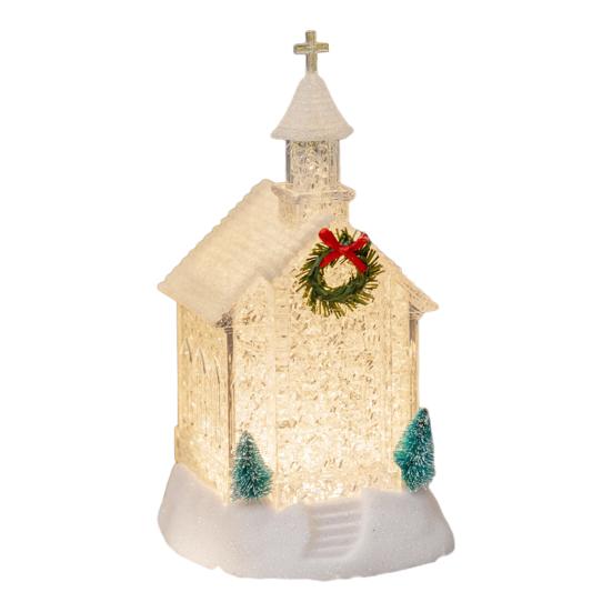 Christmas House Night Light Plastic Church Cottage Decor with LED Glow Decorative Holiday Lighting for Indoor Outdoor Holiday Display
