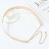 Gift Waist Ornament Mirror Waistband Wide Waist Belt Gold Silver Color Sequined Metal Wide Belt