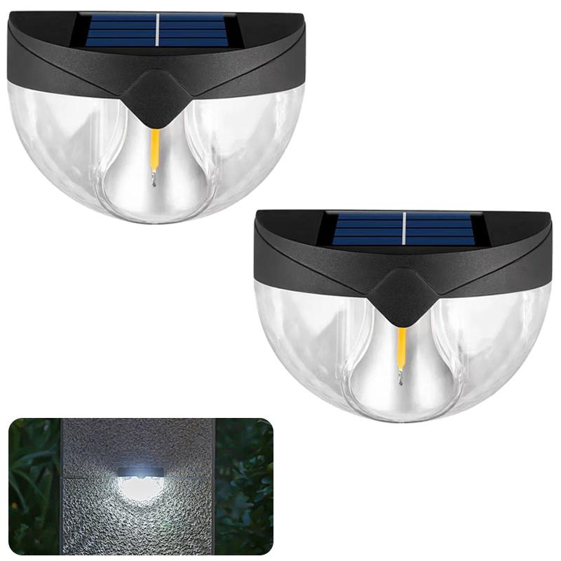 

6010 2Pcs IP44 Waterproof Solar Powered Tungsten Lamp Outdoor Garden Wall Light White Light
