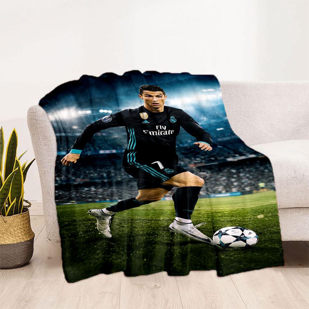 Ronaldo's Legacy: Goat Blanket Soft Warm Cozy Great for Sofa Bed Bedding All-Season Use Playful Design Suitable for Gifting Relatives and Friends