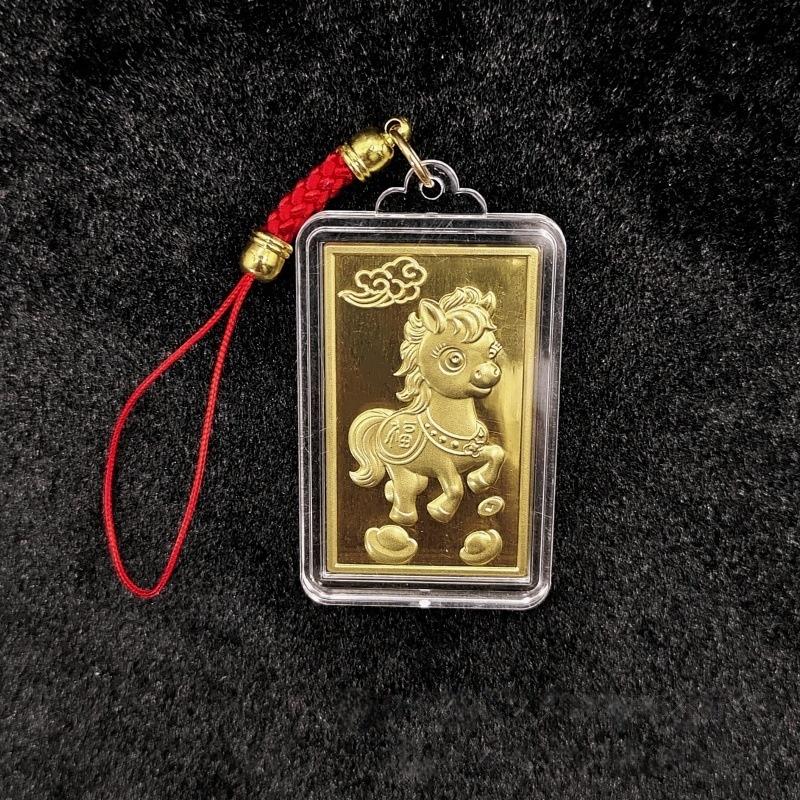 Creative Mascot Zodiac 2026 Year Of The Horse Metal Crafts Car Ornament New Year Souvenir Gift