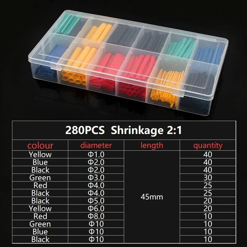 150-560pcs Heat Shrinkable Tube Connection Wire Cable Insulation Heat Shrinkable Combination Sleeving Electrical Cable Sleeving