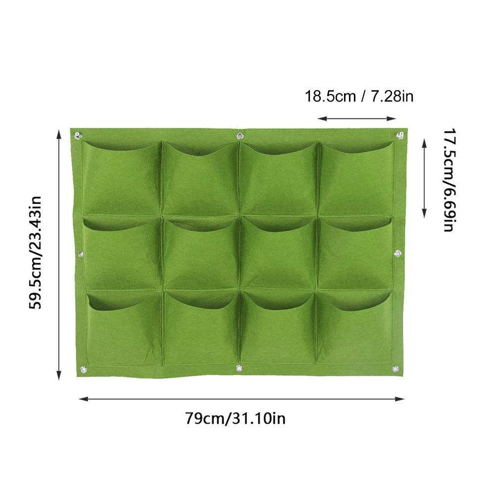 12 Pockets Hanging Wall Planter Bag Degradable Vertical Greening Planter  Outdoor Gardening