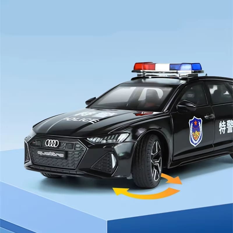 New 1/24 RS6 Avant Station Wagon Alloy Car Model Die-cast Metal Toy Police Car Car Model Simulation Sound and Light Children Boys Gift