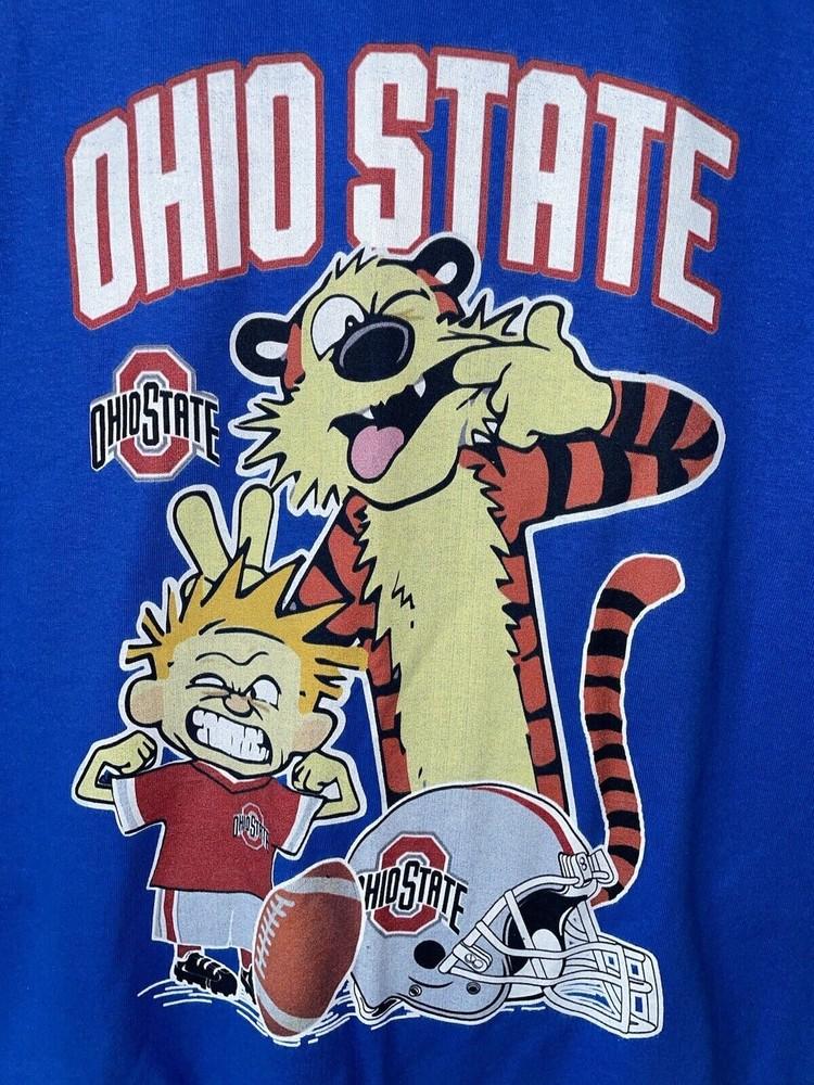 Ohio State Buckeyes Calvin & Hobbes Cartoon Football T-Shirt All Sizes VN2172 Unisex T-Shirt XXXXL