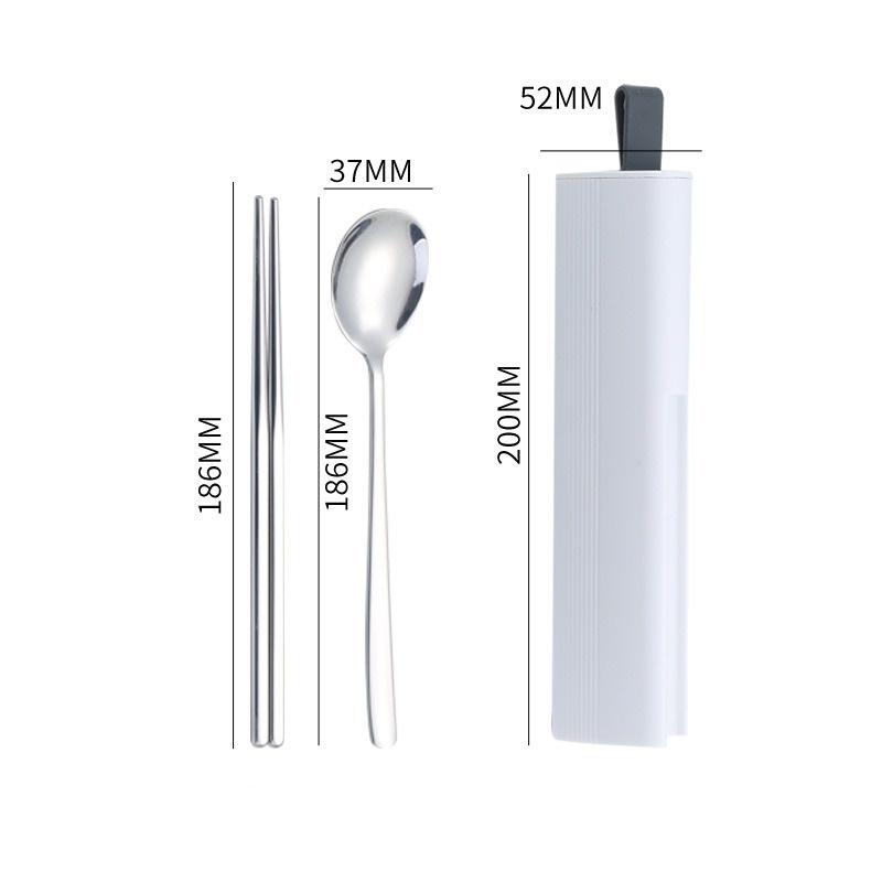 304 Stainless Steel Spoon Fork Chopsticks Cutlery Set Portable Dinnerware Kit Lunch Tableware Box Travel Kitchen Accessories