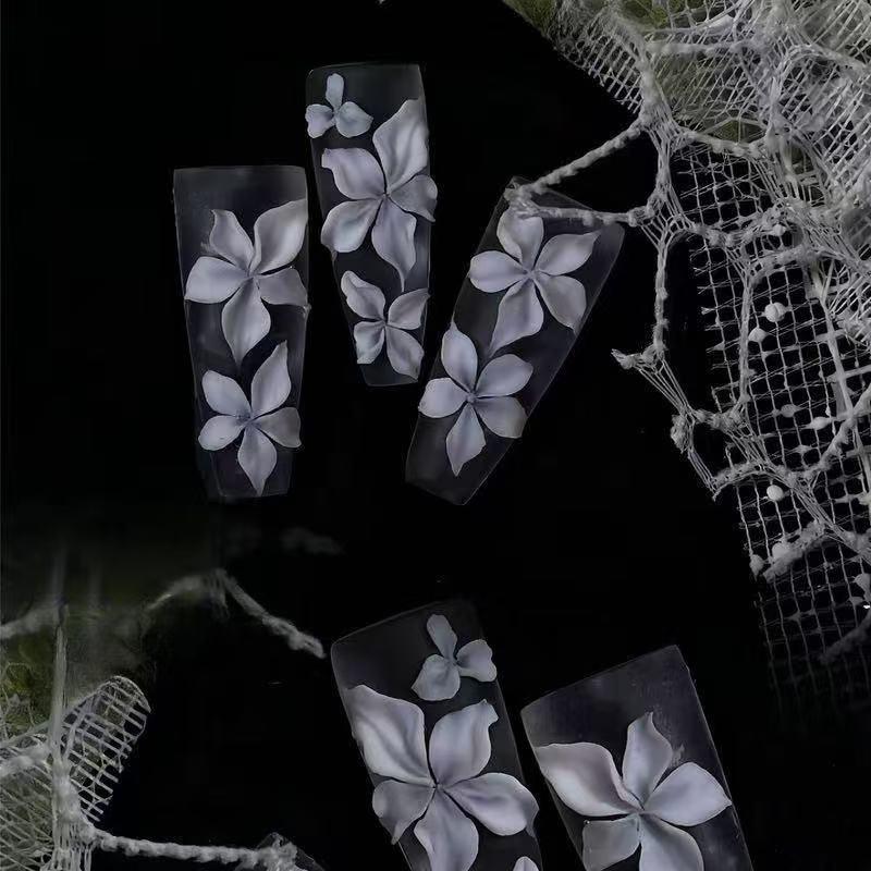 Silicone Nail Carving Mold Flower 3D Acrylic Nail Art Decorations Stamping Plates Diy Manicure Nail Accessories Tools