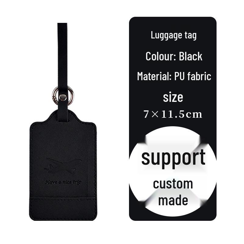 Round Ring Metal Luggage Tag with Extended PU Leather Strap