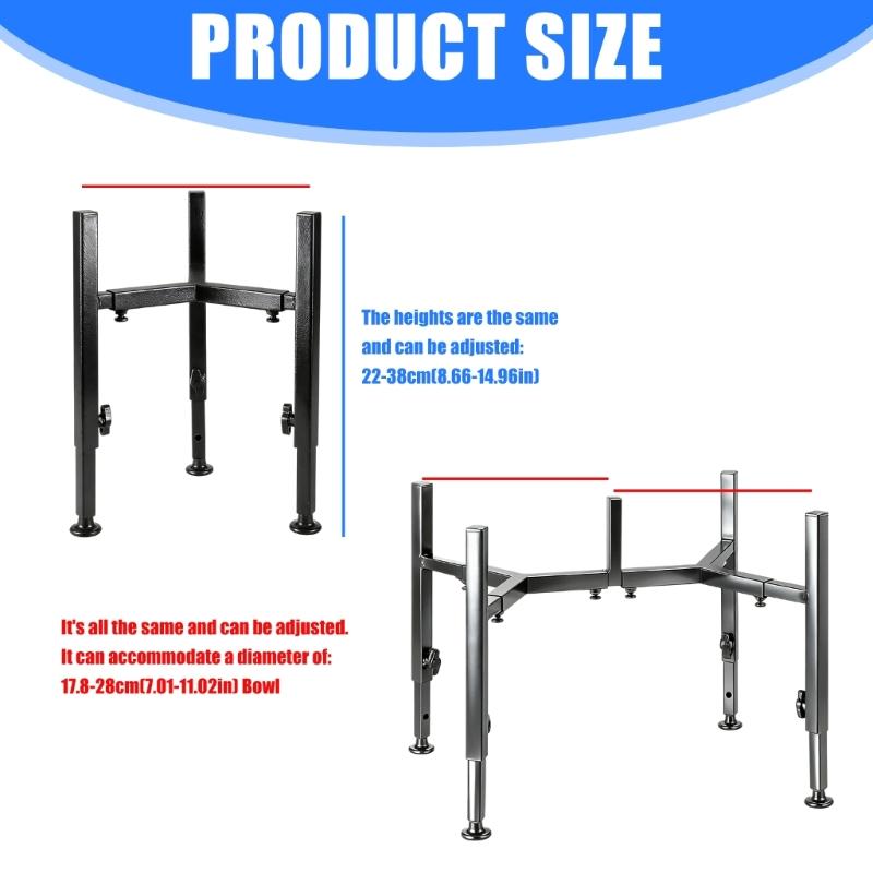 Regulable Height Dog Bowl Stand Durable Carbon Steel Featuring Antislip Base For Stable Pet Feeding Comfortable