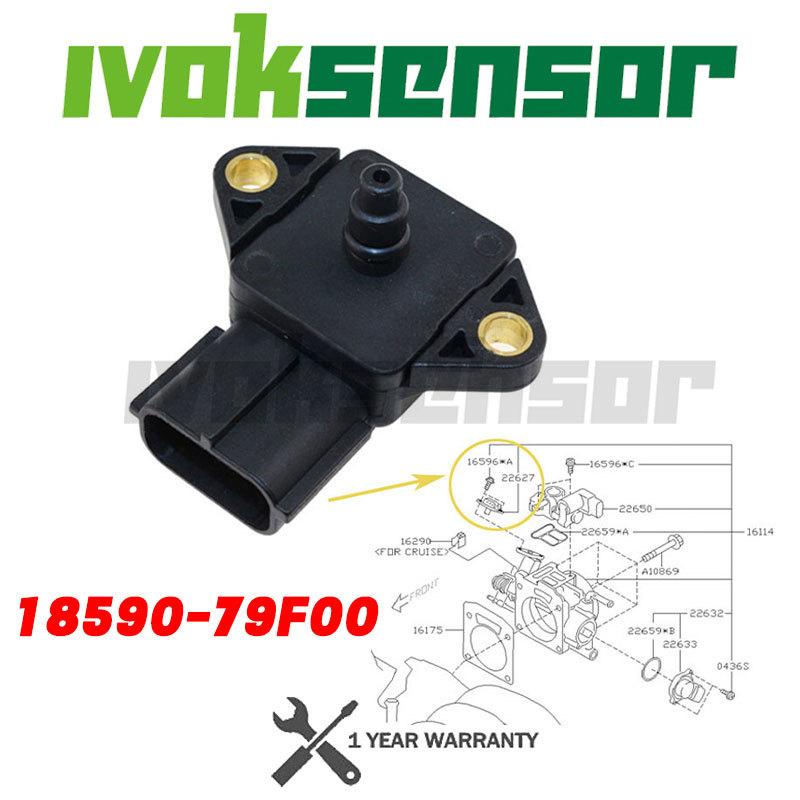 18590-79F00 1859079F00 079800-5050 Intake Air Manifold Absolute MAP Sensor For Suzuki  Wagon R Alto Hustle Every