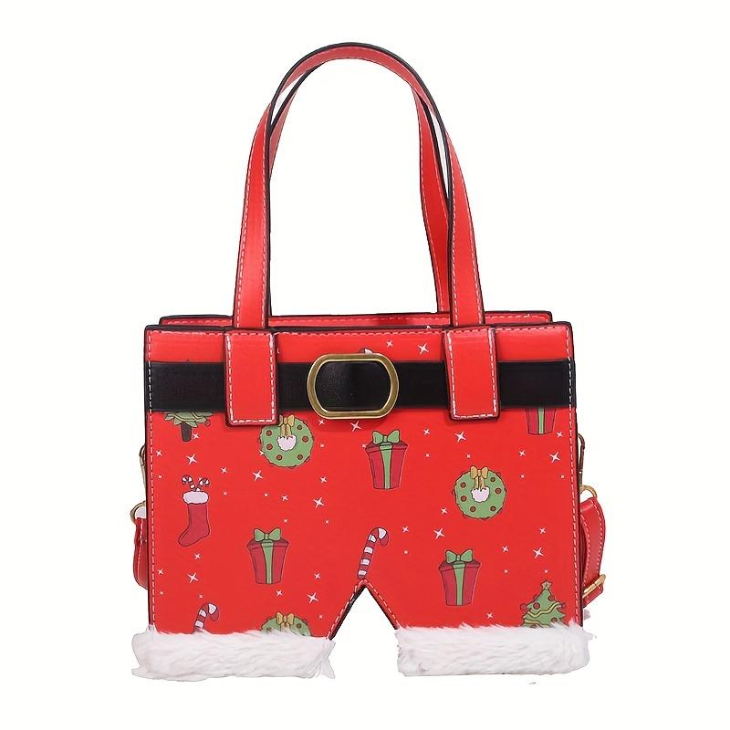 Chic Christmas-Themed Women'S Crossbody Bag Faux Leather Zip Closure Versatile & Trendy