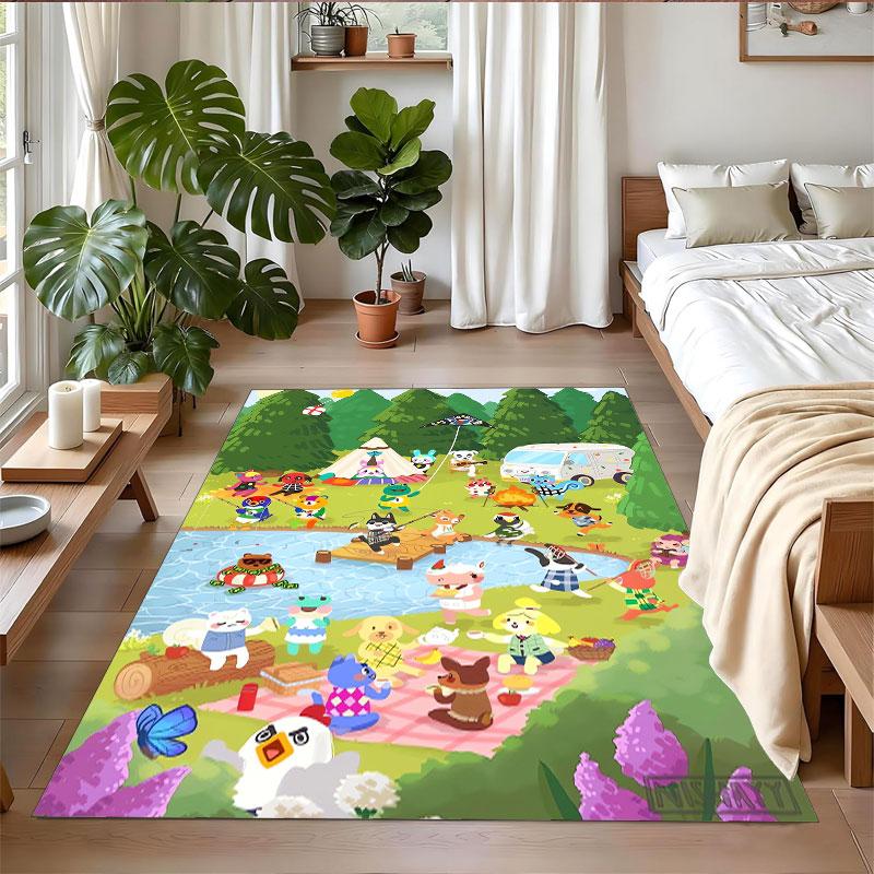 Crystal Velvet Rug Soft Non Slip Indoor Floor Mat Home DecorAnimal Crossing