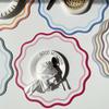 Faux Leather Scalloped Placemat Heat-Resistant Non-slip Heat Insulation Waterproof Dining Table