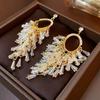 New Fashionable Design Earrings, Simple and Shiny Temperament, Long Fringed Earrings, Light Luxury High-end Earrings