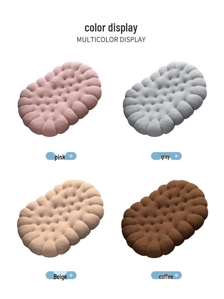 Japońska Ręcznie Robiona Poduszka w Nieregularnym Kształcie Ciasteczka - Kreatywne Pogrubione Siedzisko dla Studentów i do Domu