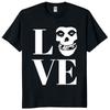 Unisex Vintage Punk Tee Misfits Style Distressed Skull Graphic Classic Streetwear Top Daily Wear