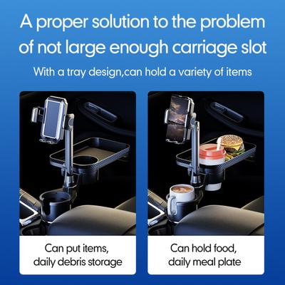 Car Cup Holder Multifunctional Cup Holder Expander with 360 Degrees  Rotation Tray Mobile Phone Holder