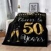 1pc 50th Birthday Celebration Blanket Soft and Warm for Sofa Office Camping Travel Livingroom Great Gift for Friends and Family Comfortable