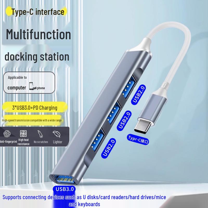

USB-C Hub Docking Station: 4-in-1 Multi-Function Extender Splitter