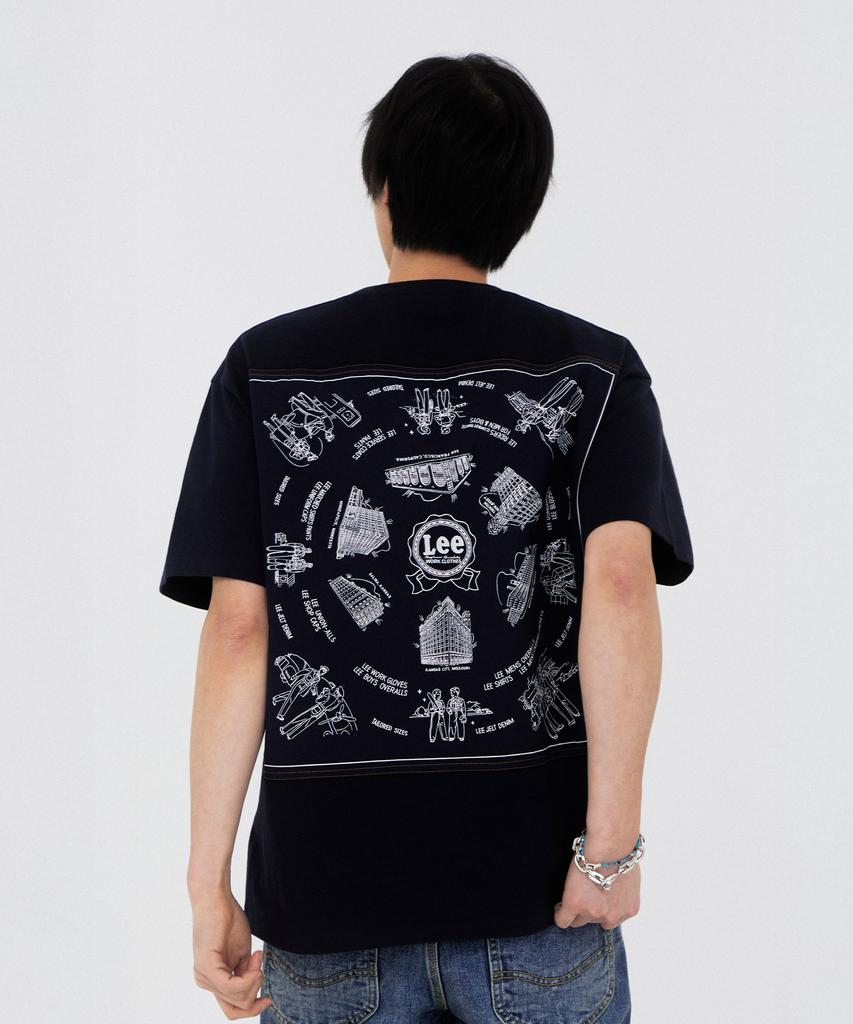LEE Bandana Short Sleeve T-Shirt Navy