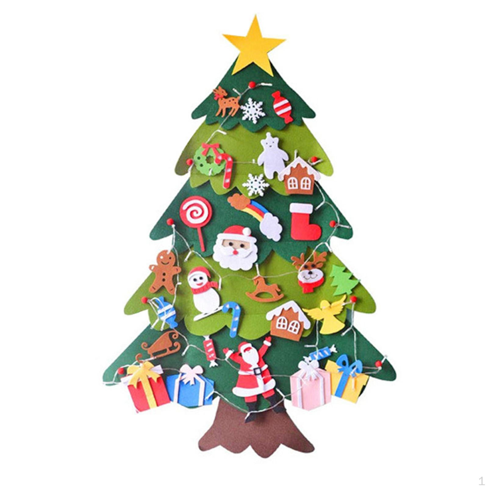 

3,2-футовые съемные украшения для рождественской елки из фетра, детские подарки, летняя стена 30Pcs+2m lights